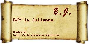 Bőle Julianna névjegykártya